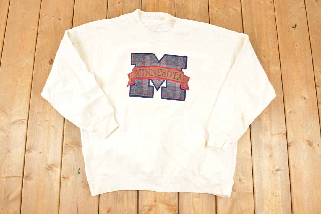 Vintage 1990s Minnesota Big Plaid M Cute Crewneck Sweatshirt Women's XL