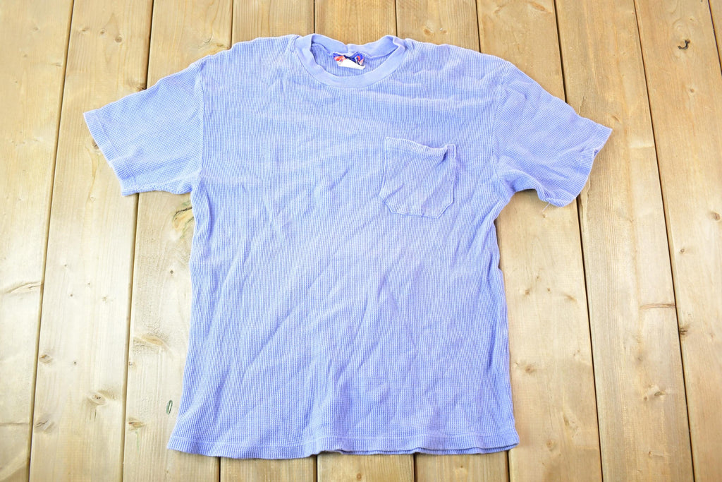 Vintage 1990s Thermal Pocket Blank Souvenir T-Shirt Women's L  Made In USA  Vintage Vacation Tee  Rare Destination Tee  Summer Shirt