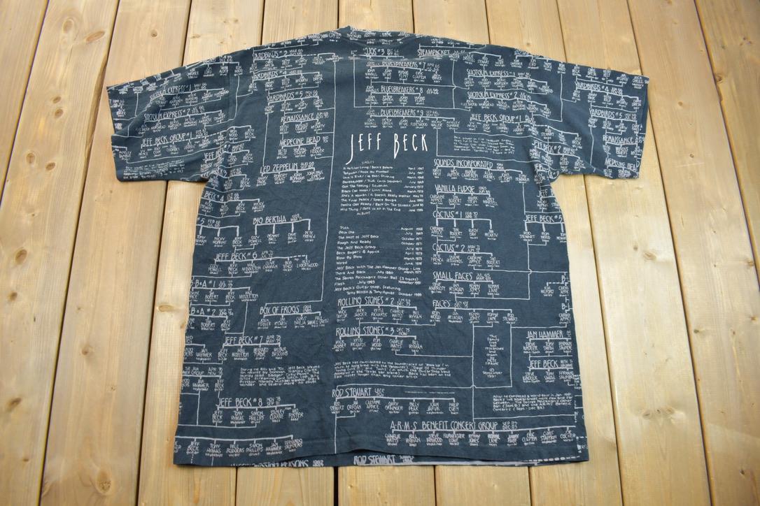 Vintage 1995 Jeff Beck Anthology All Of Over Print Band Tee
