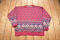 Vintage 1980s Mark Honors All Over Pattern Knitted Crewneck Sweater  Vintage 90s Crewneck  Made In USA