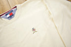 Vintage 1990s Tommy Hilfiger Embroidered Knitted Sweater  Vintage 90s Crewneck  Vintage Tommy  Cream Knit