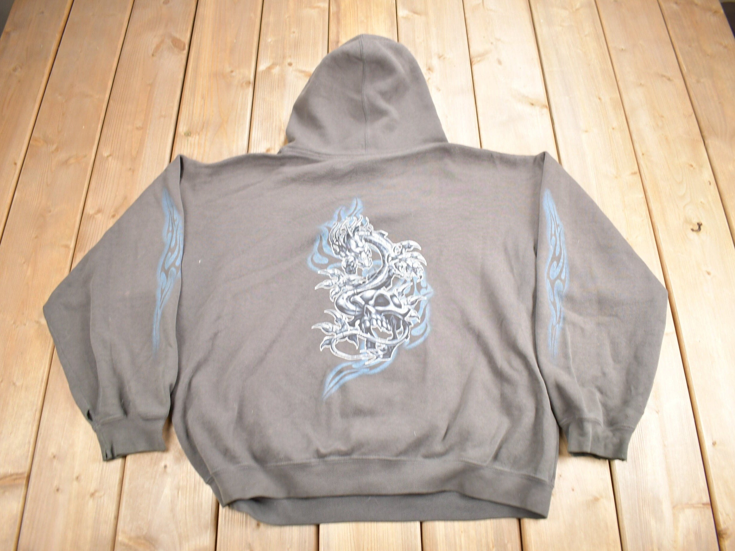 Vintage 1990s Bullhead Snake Graphic Hoodie