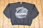 Vintage 1990s Worlds Greatest Grandpa Cartoon Graphic Print Crewneck Sweatshirt Men's XL