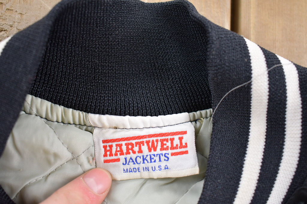 Vintage 1980s Hartwell Knarf's Bar Satin Bomber Jacket