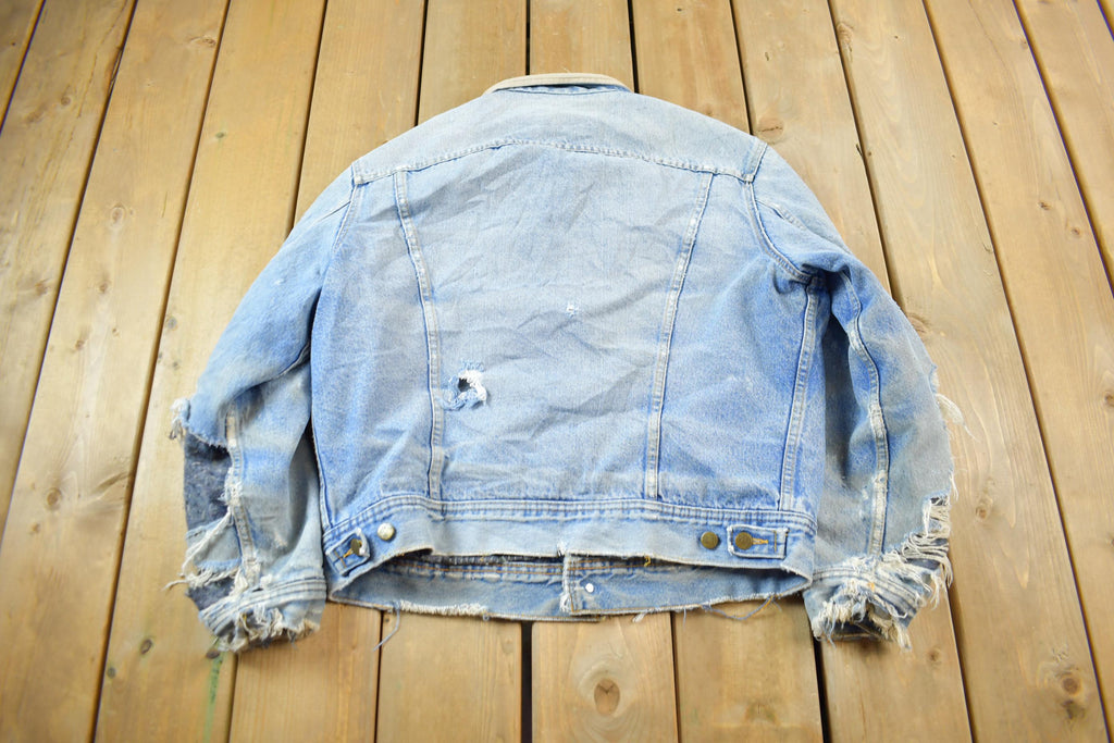 Vintage 1980s THRASHED Lee Storm Rider Blanket Lined Jean Jacket /