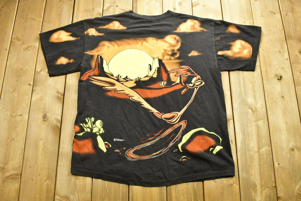 Vintage 1995 Wile E Coyote & Road Rununer All Over Print T-Shirt