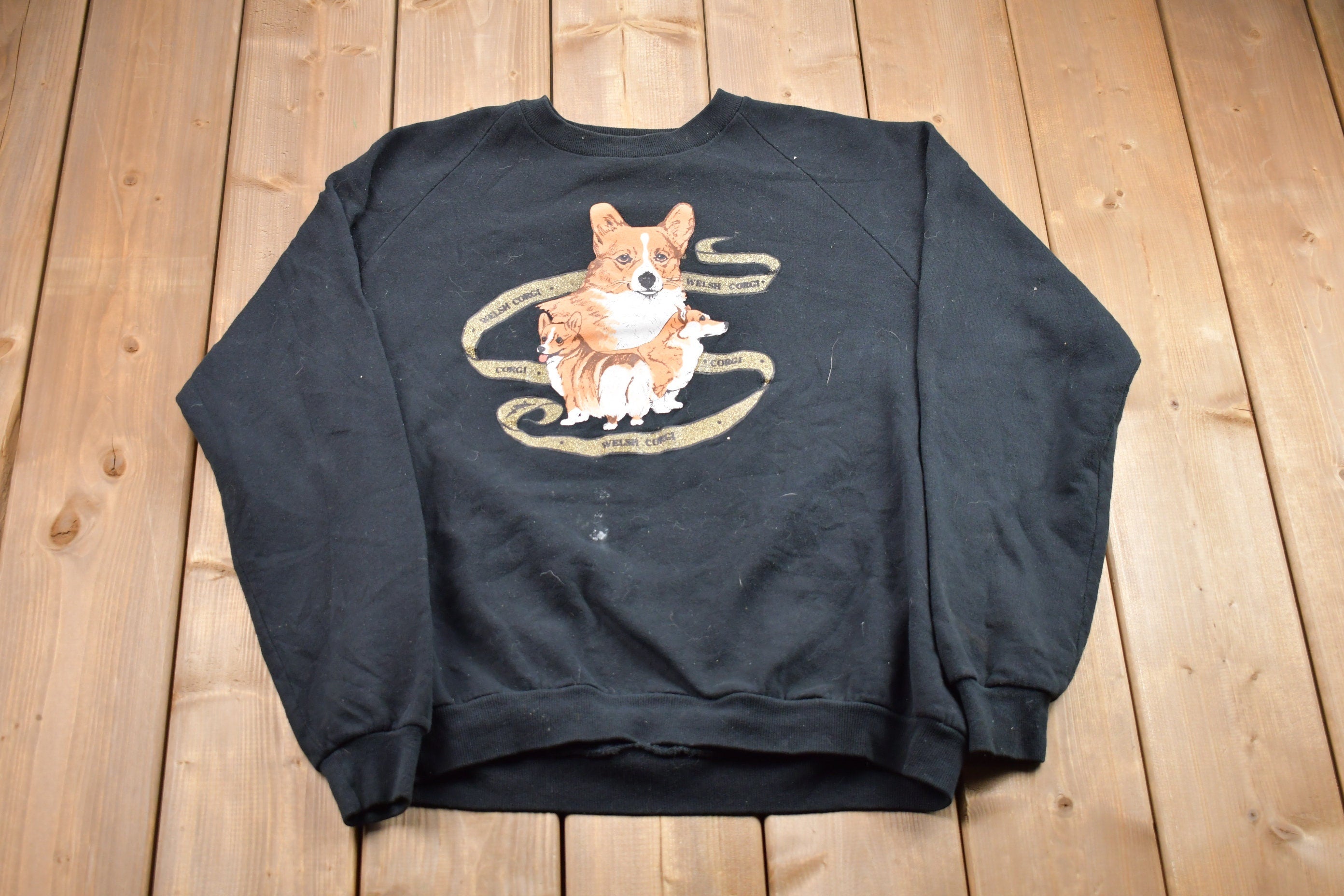 Vintage 1990s Corgi Made In USA Graphic Crewneck Sweatshirt