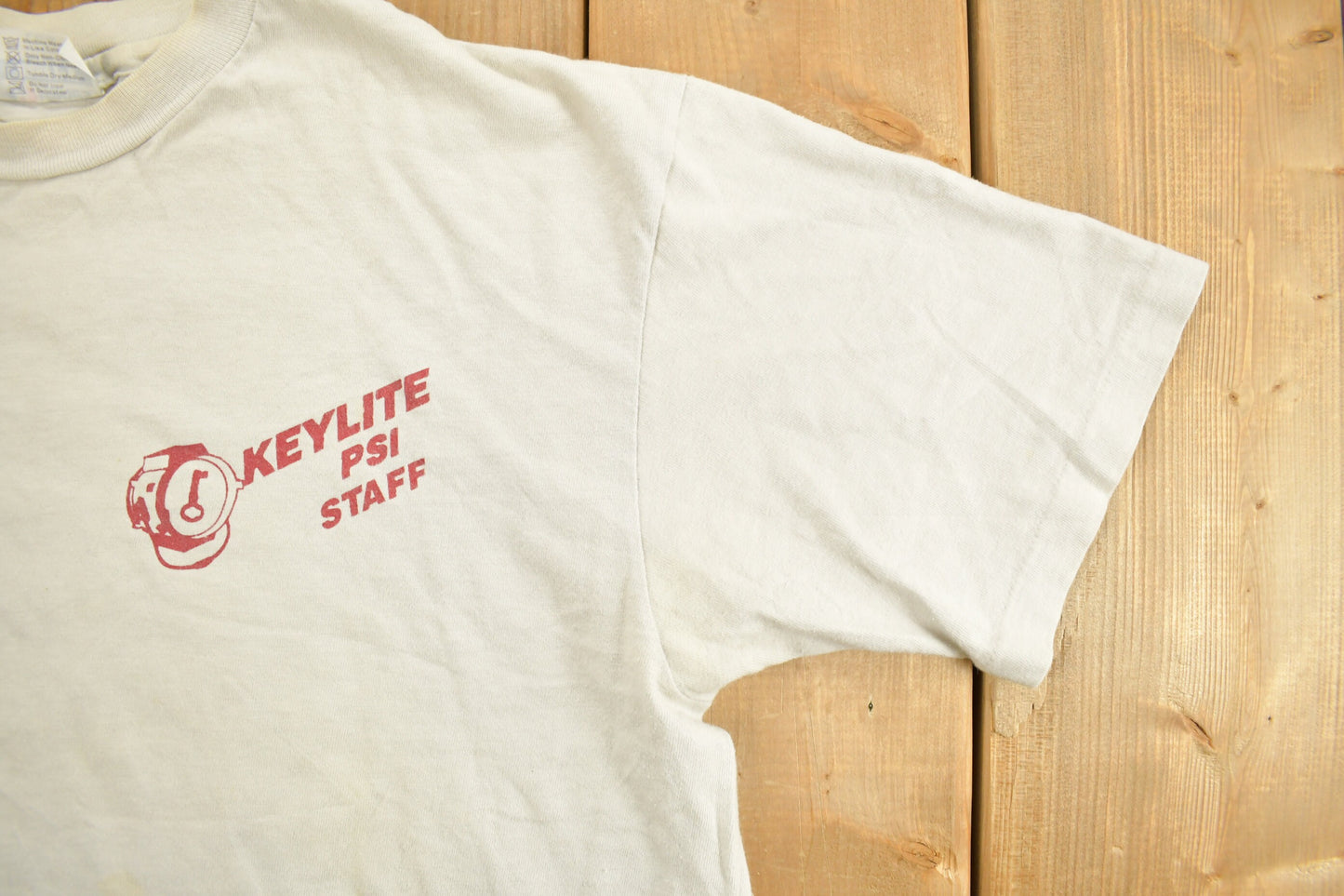 Vintage 1980s Keylite PSI Staff Graphic T-Shirt / Streetwear / Retro Style / Single Stitch / Made In USA / 90s Graphic Tee / Logo Shirt