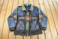 Vintage 1990s At Ease Aztec Western Denim Jean Jacket Women's L / Vintage Denim / Streetwear / Southwestern Cowboy Rancher