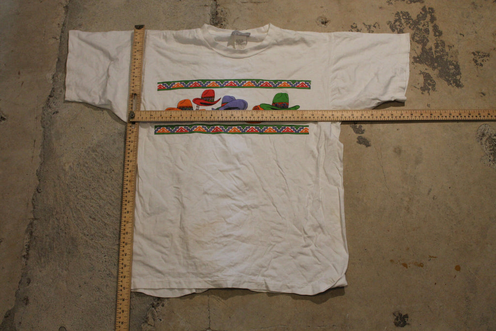 Vintage 1990s Cowboy Hat Western Style T Shirt