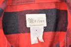 Vintage 1980s Melton Plaid Button Up Shirt  1980s Button Up  Vintage Flannel  Plaid Flannel  Casual Shirt  Formal Shirt  Made In USA