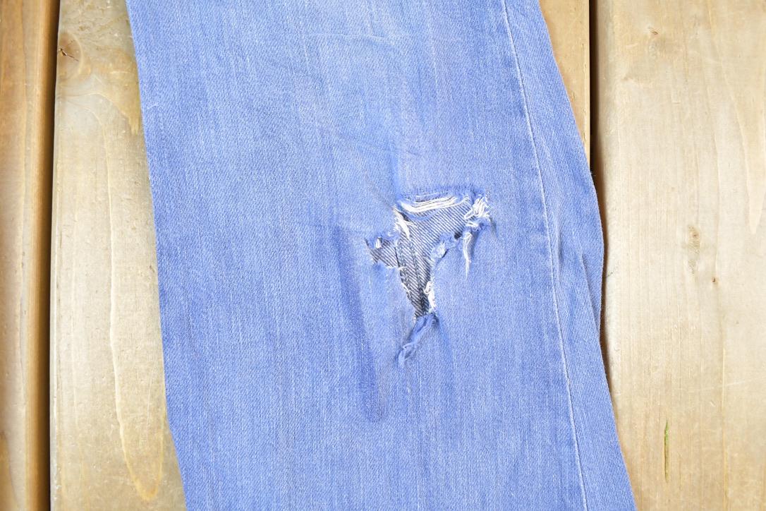 Vintage 1960s Bell Bottom Denim Festival Hippie Jeans Size 28 x 28 Made In USA