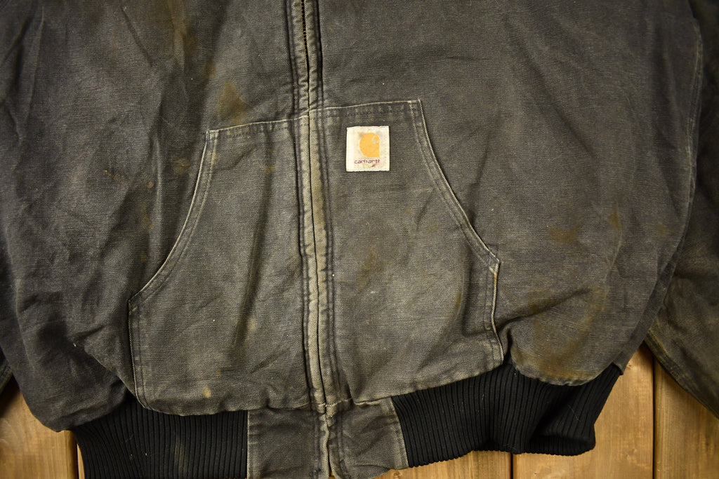 Vintage 1980s Distressed Carhartt Hooded Work Jacket