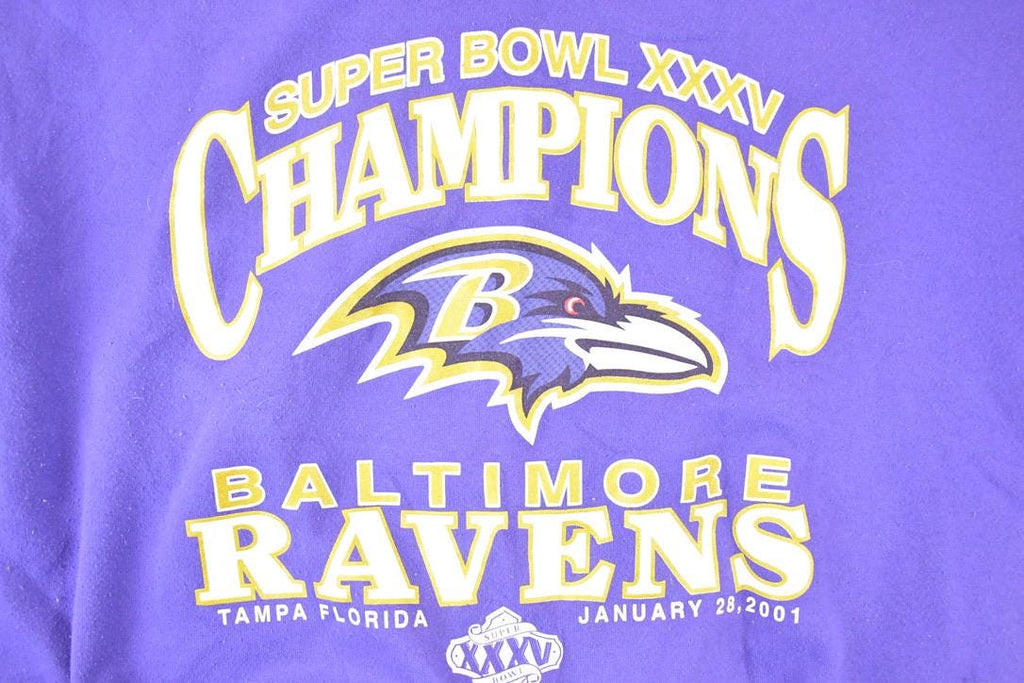 Vintage 2001 Baltimore Ravens Superbowl Champions NFL Crewneck Sweatshirt Mens XL