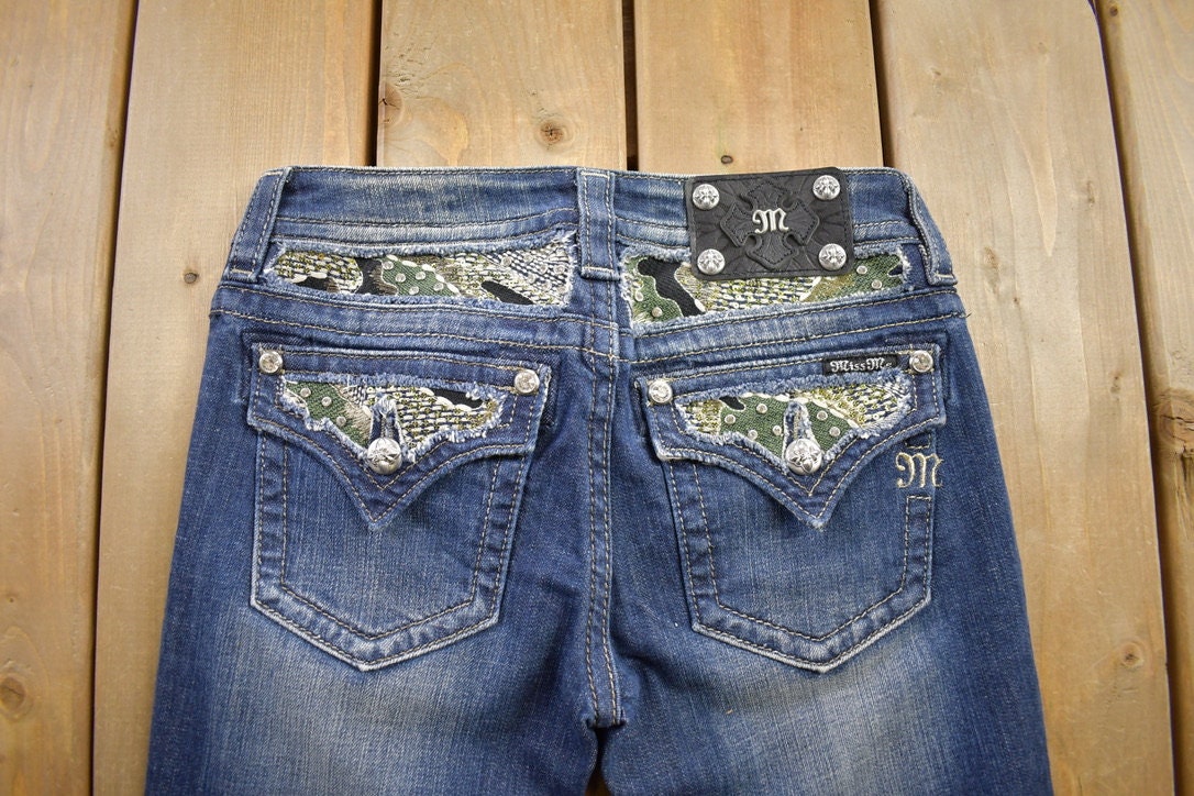 Vintage Y2K Miss Me Bedazzled Low Rise Jeans Size 26x31