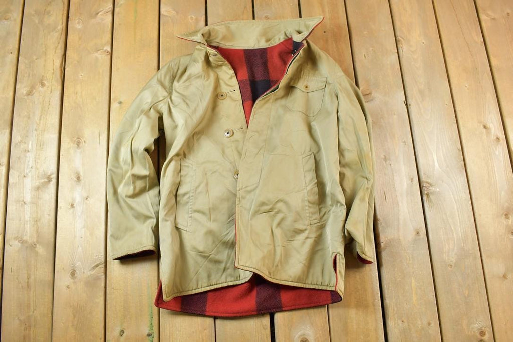 Vintage 1940s Plaid Lumberjack Reversible Midweight Jacket