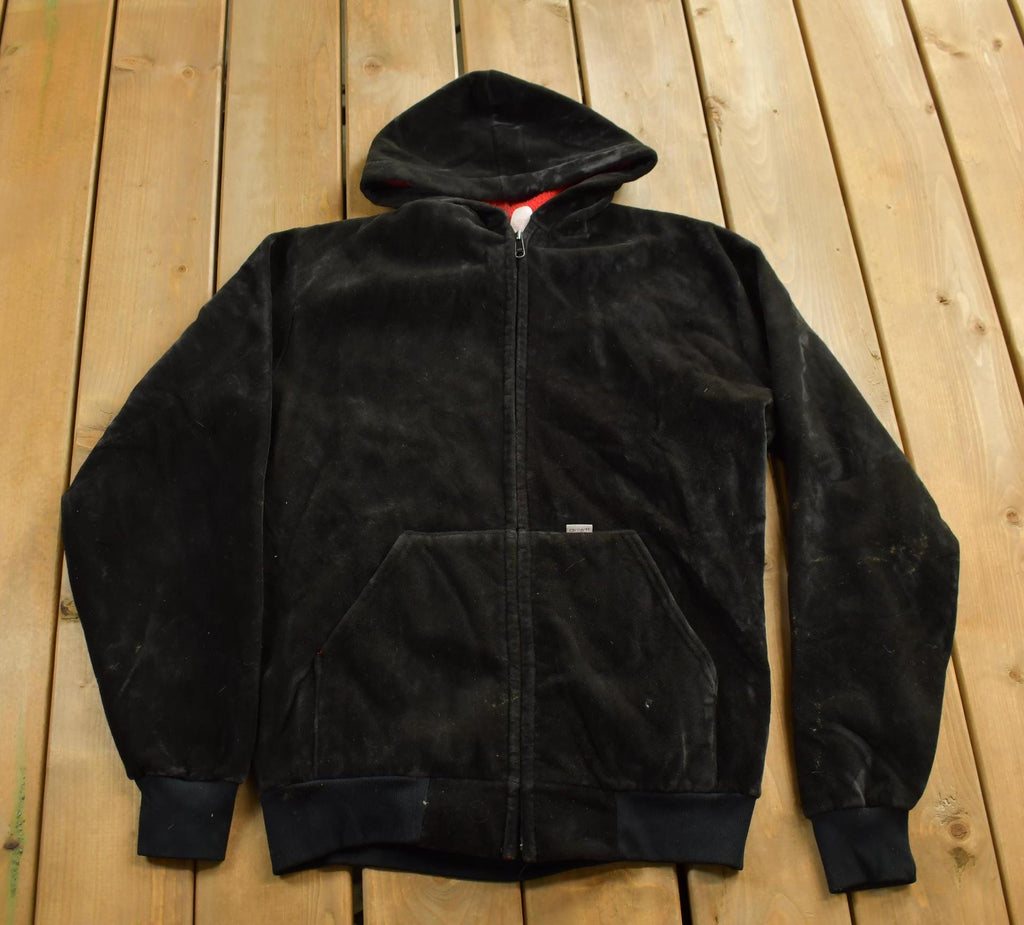 Vintage 1990s Carhartt Rugged Outdoor Wear Fleece Lined Velour Hoodie
