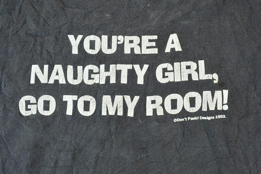 Vintage 1990s Don't Panic Naughty Girl Single Stitch T-Shirt
