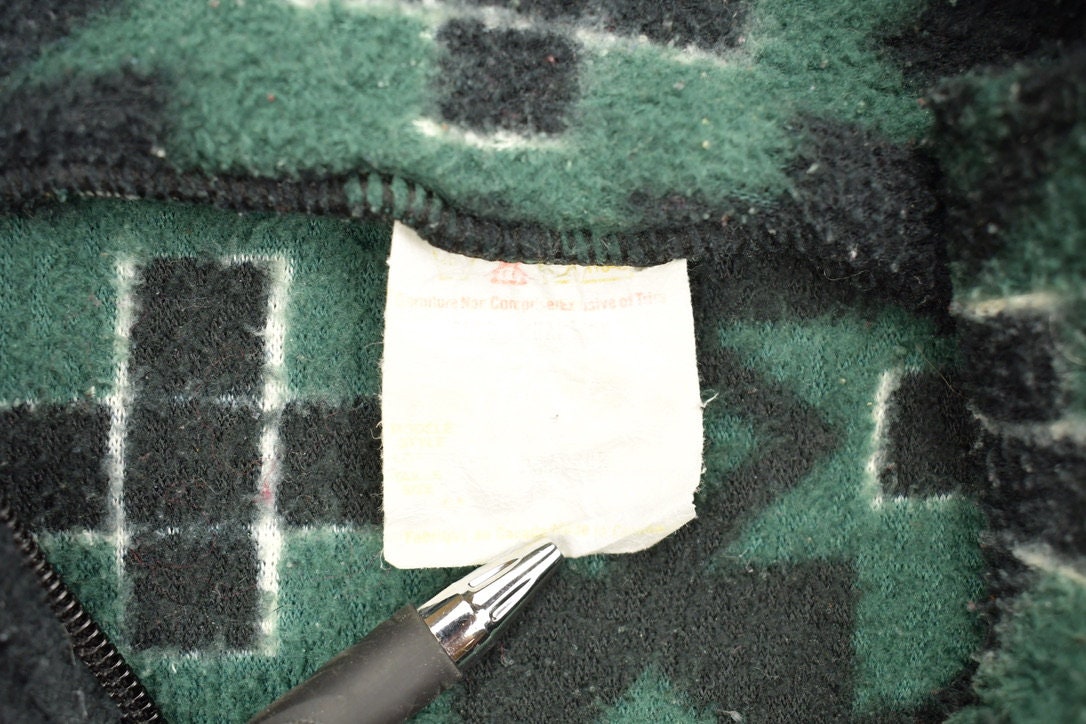 Vintage 1990s Abstract Quarter Zip Fleece Sweater