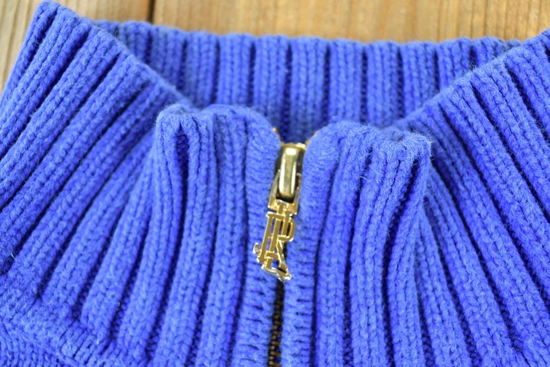 Vintage 1990s Lauren Cable Knit Mockneck Sweater