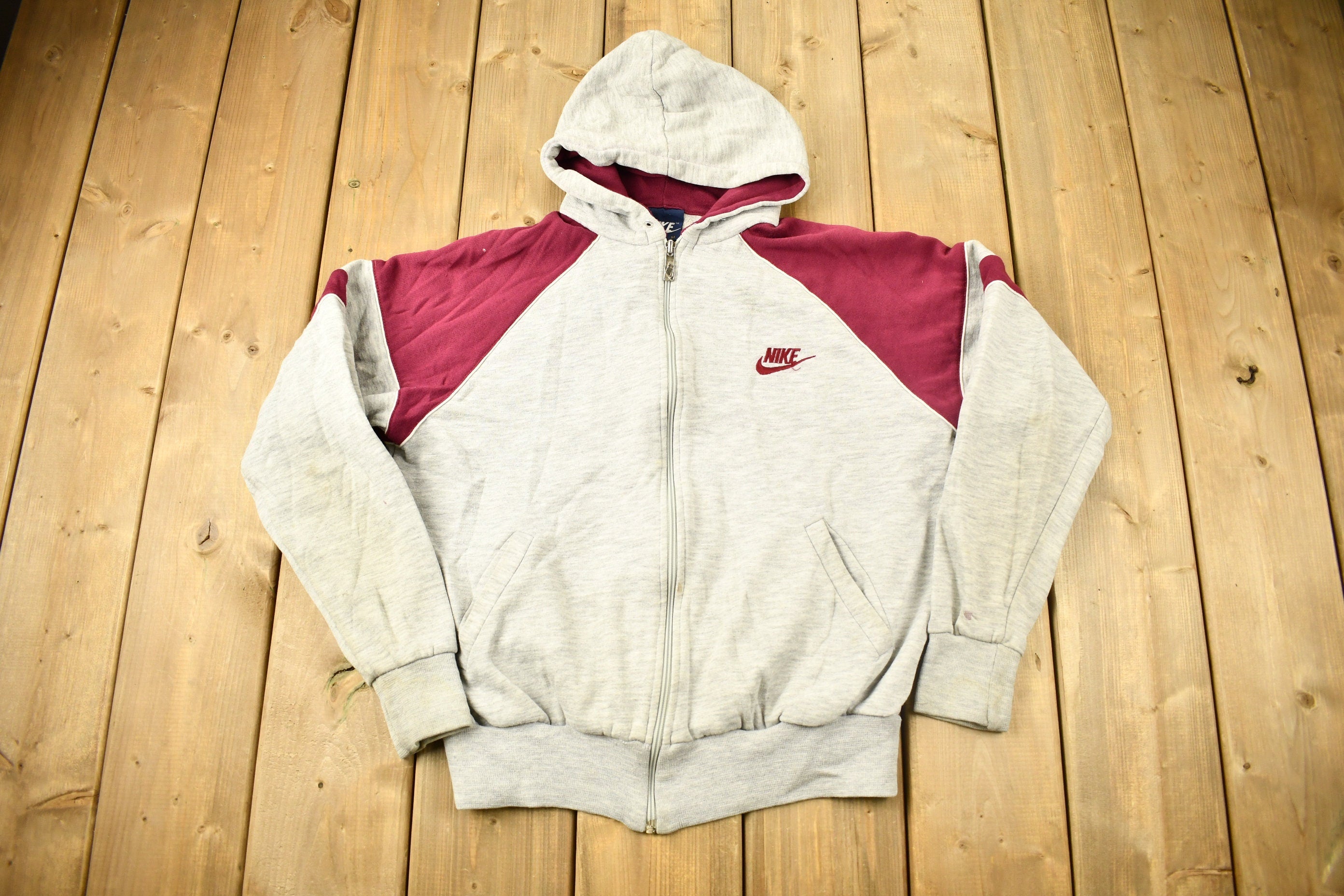 Vintage 1980s Nike Embroidered Logo Raglan Hoodie