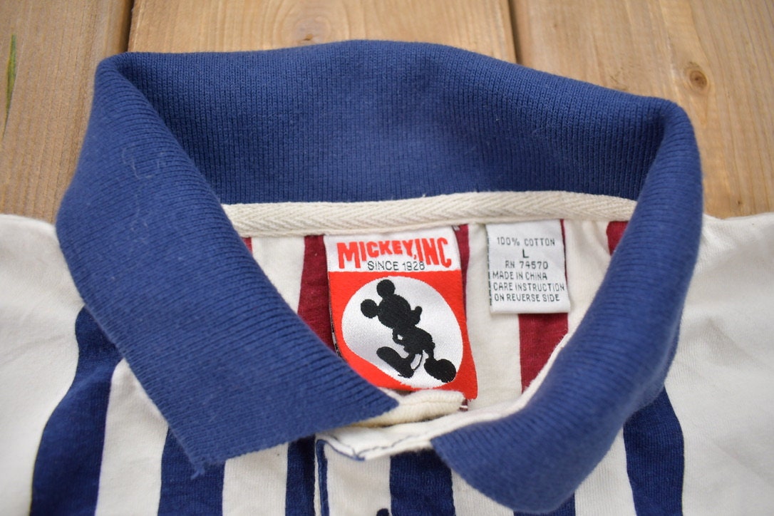 Vintage 1990s Disney Mickey Mouse Collared Polo Shirt / Mickey Inc / Disney Shirt / Polo Shirt / Mickey Mouse / Embroidered