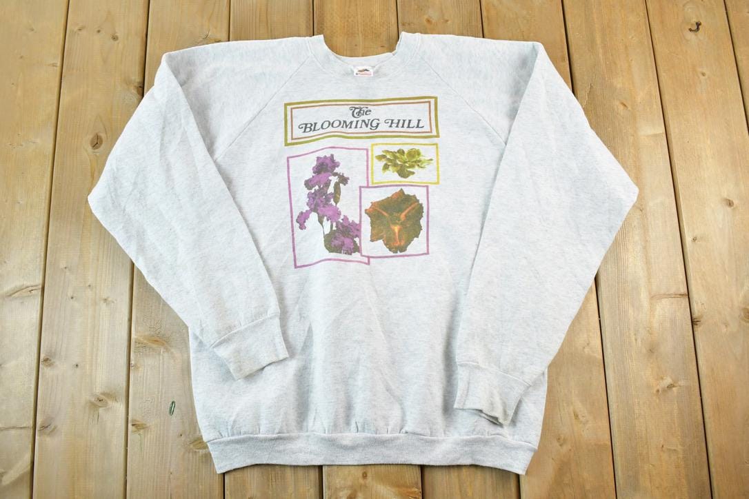 Vintage 1990s The Blooming Hill Floral Crewneck Sweatshirt Made In USA Womens XL