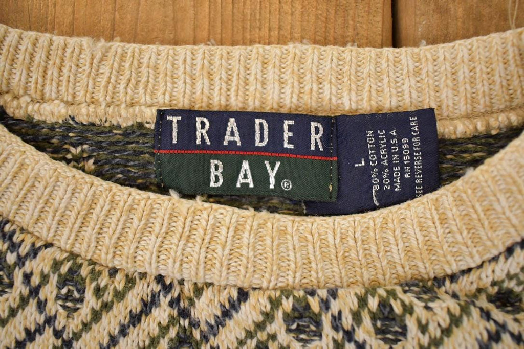 Vintage 1990s Trader Bay Knit Crewneck Sweater Men's L