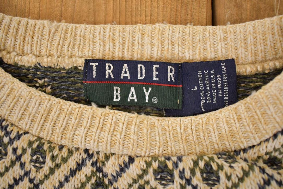 Vintage 1990s Trader Bay Knit Crewneck Sweater Men's L