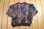 Vintage 1990s Jantzen Abstract Design Knit Crewneck Sweater  90s Crewneck  Made In USA  Preppy