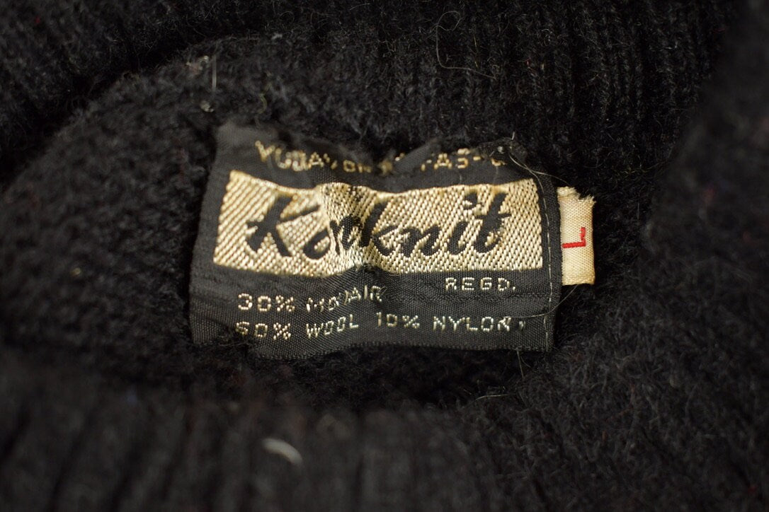 Vintage 1980s Knitted Mock Neck Sweater