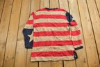 Vintage 1980s Quacker Factory American Flag Graphic Knitted Sweater
