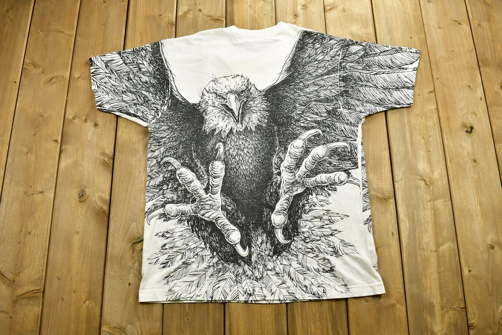 Vintage 90's All Over Eagle Print Single Stitch T-Shirt