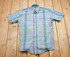 Vintage 1990s Eatonia Plaid Button Up Shirt  1990s Button Up  Vintage Flannel  Plaid Shirt  Button Down  Short Sleeve Button Up