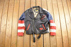 Vintage 1980s Phase 2 USA Leather Motorcycle Jacket