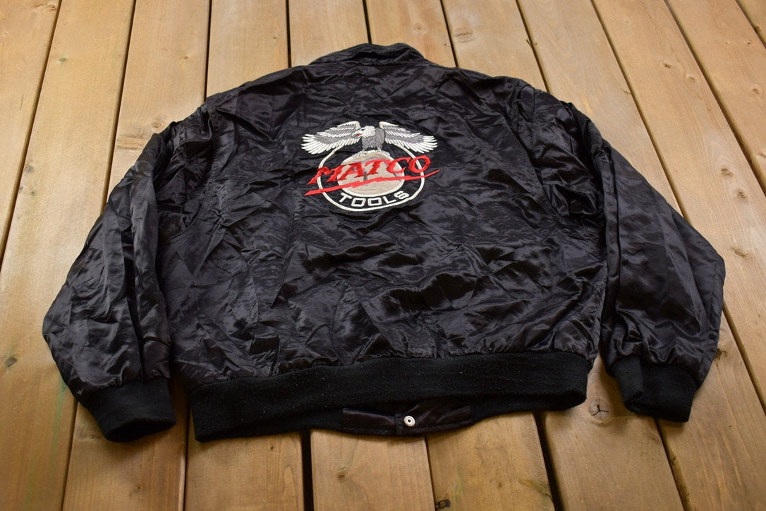 Vintage 1990s Matco Tools Satin Bomber Jacket