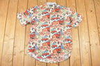 Vintage 1990s DC Cowboy Equipment AOP Route 66 Button Up Shirt Men's M