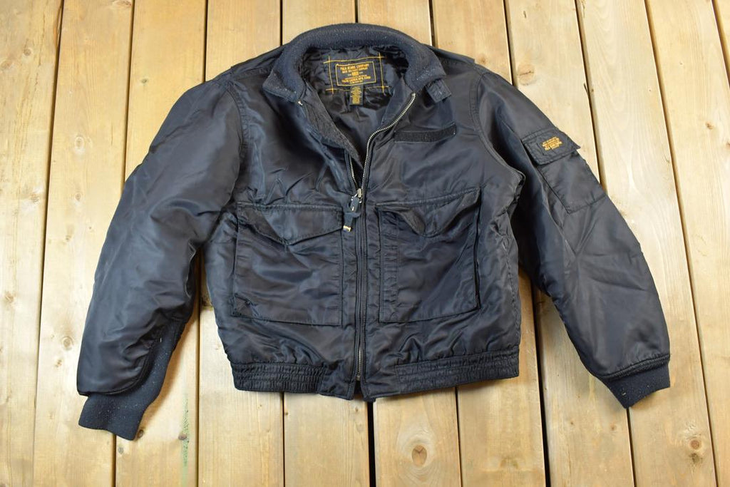 Vintage 1990s Polo Jeans Company Light Military Bomber Jacket