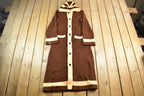 Vintage 1960s Knit Full Length Hooded Long Coat Men's Medium