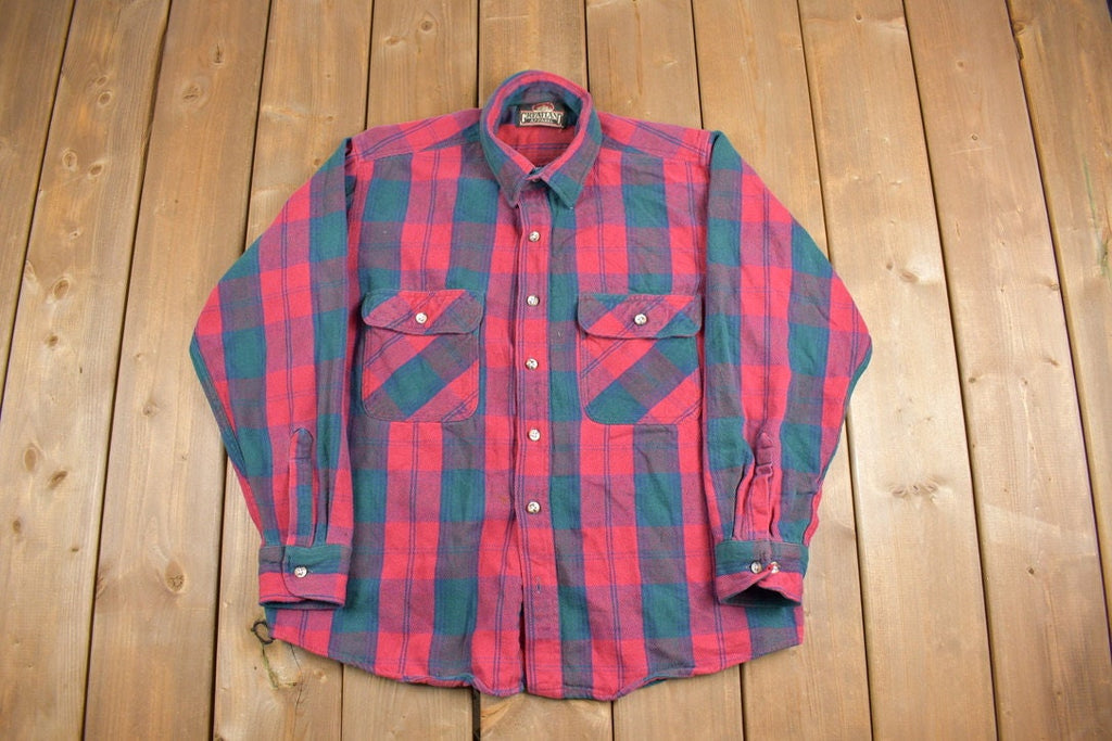 Vintage 1990s Greatland Apparel Button Up Plaid Shirt