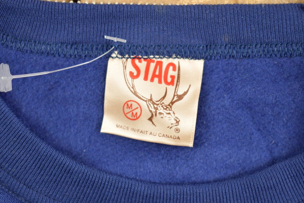 Vintage 1980s Blank Blue Stag Crewneck Sweatshirt