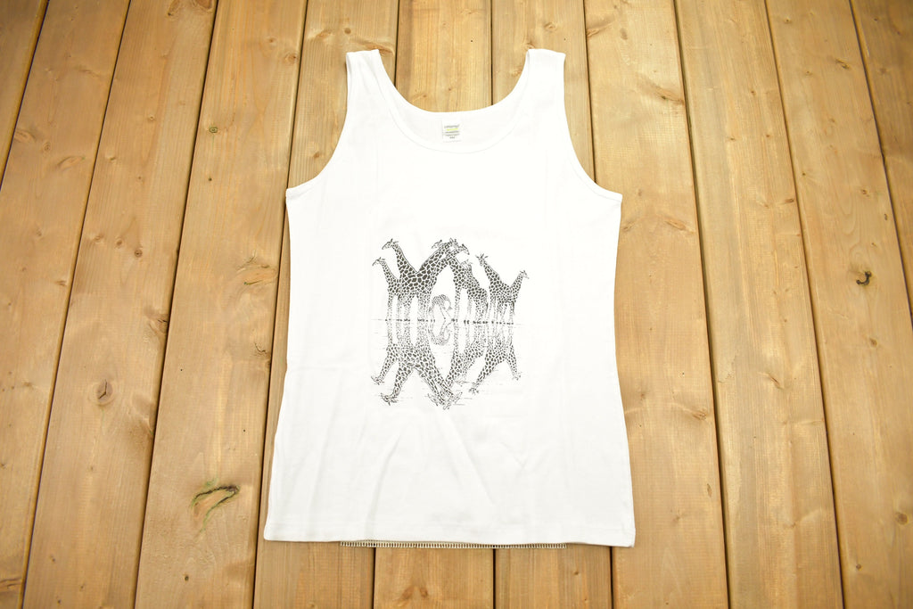 Vintage 1990s Giraffe Jungle Animal Vintage Tank Top Shirt