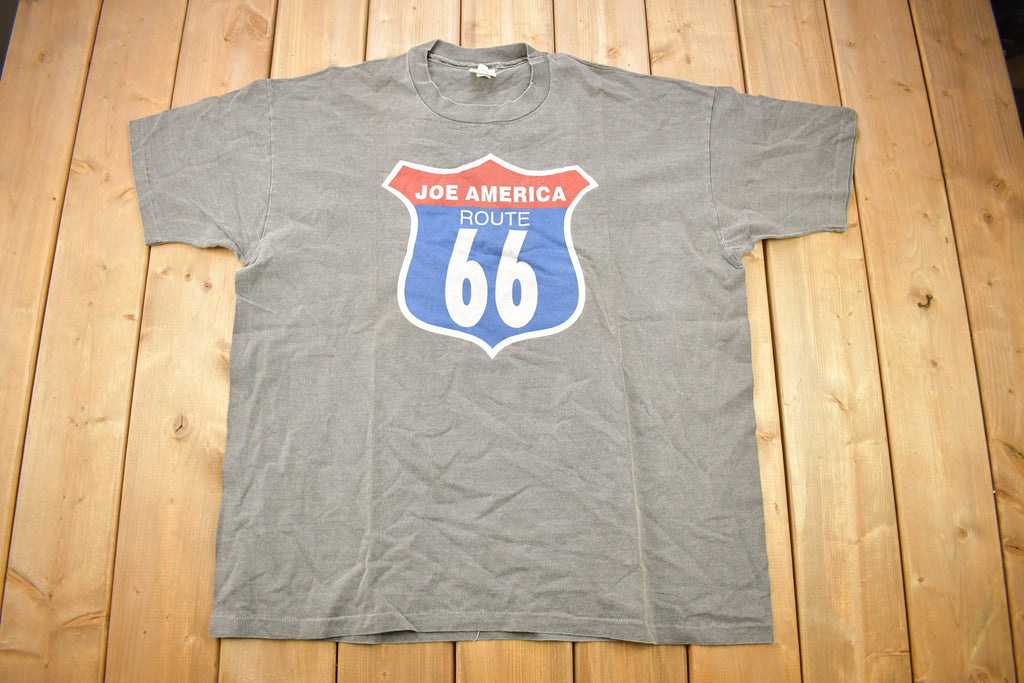 Vintage 1990s US Route 66 Joe America Diner Graphic T-Shirt