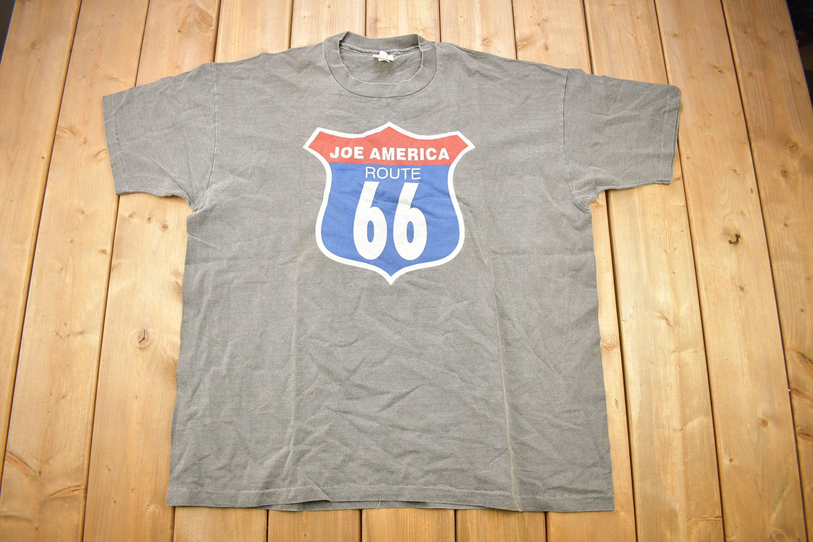 Vintage 1990s US Route 66 Joe America Diner Graphic T-Shirt