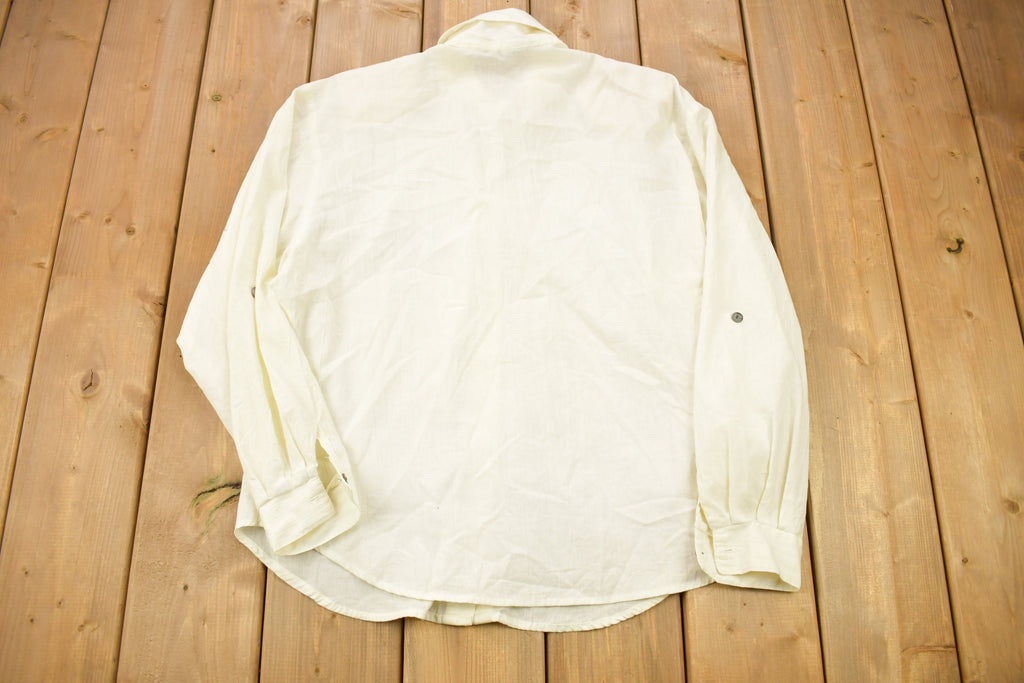 Vintage 1990s Blank Plaid Patch Button Up Shirt