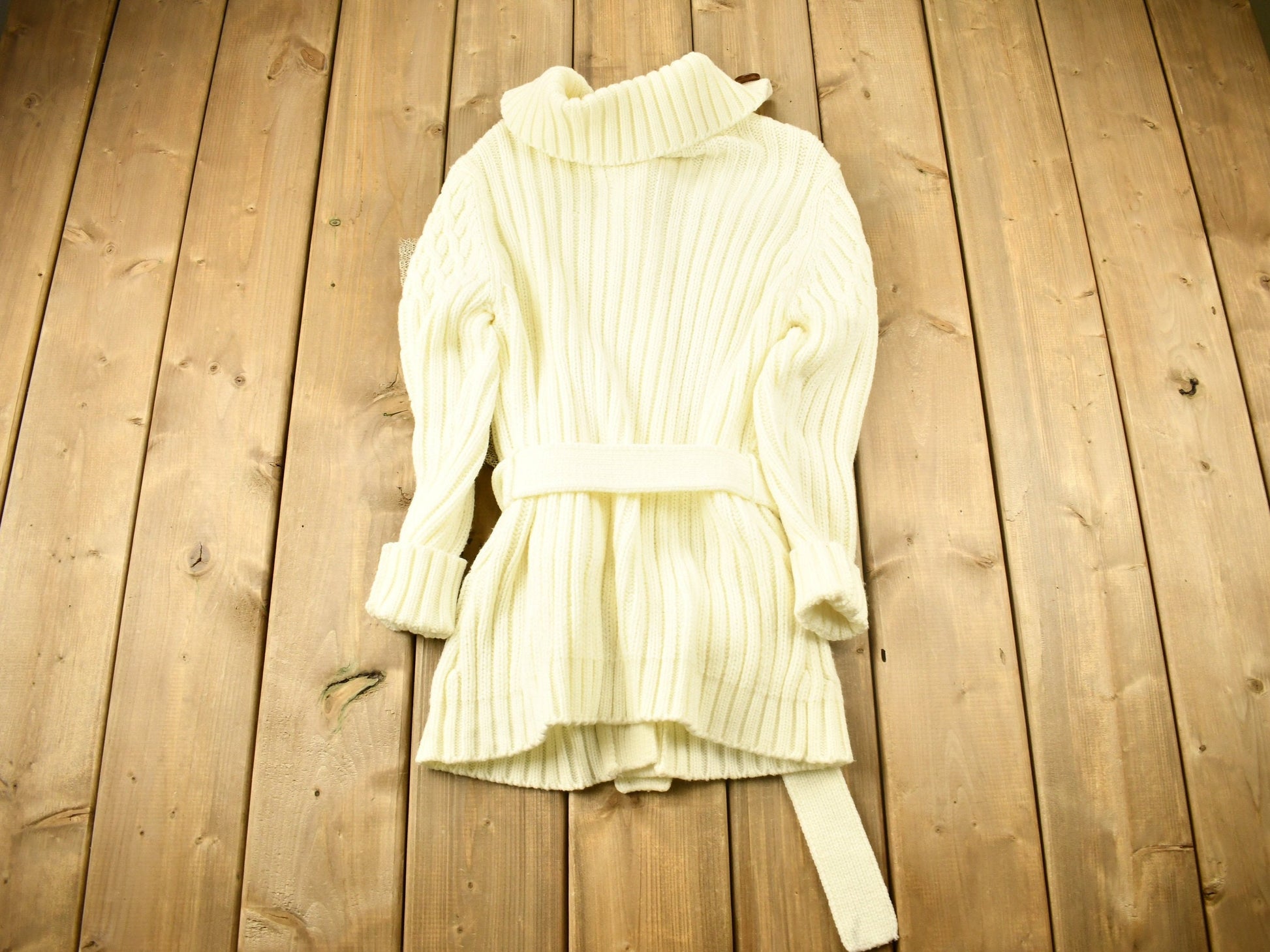 Vintage 1980s Afashion Import Cable Knit Cardigan Sweater