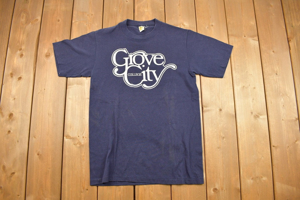 Vintage 1970s Grove City College Collegiate Velva Sheen T-Shirt  NCAA Tee  Americana  Sportswear