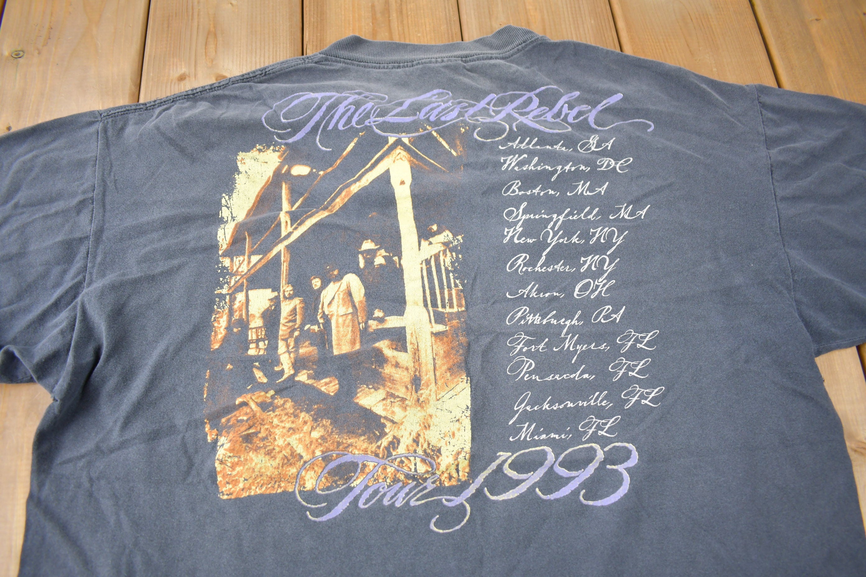 Vintage 1993 Lynyrd Skynyrd The Last Rebel Tour Single Stitch Band Tee Made in USA