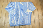 Vintage 1990s Coogi Made In Australia 3D knit 100% Cotton Abstract Pattern Crewneck Sweater