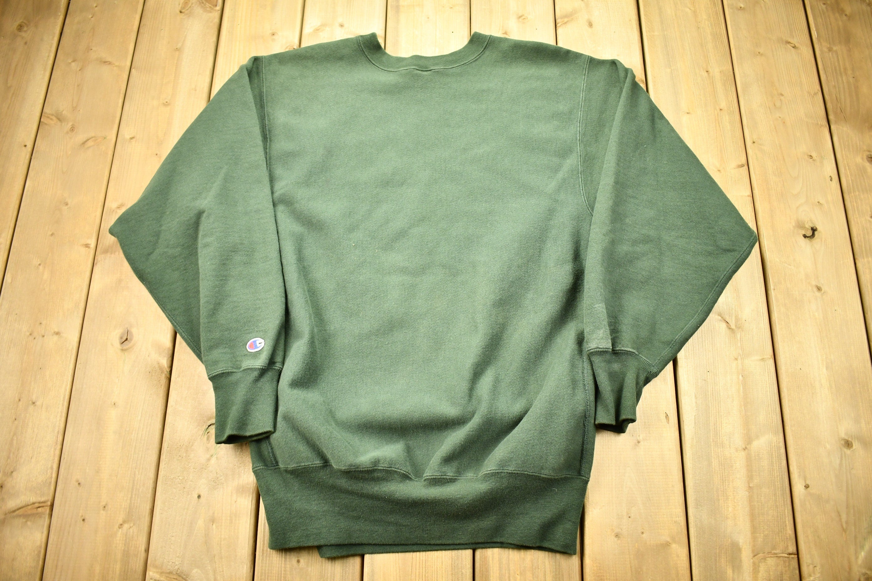 Vintage 1990s Forest Green Champion Reverse Weave Crewneck Sweatshirt